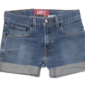 Cuffed High Waist Levis Denim Shorts -Size 6